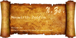 Neuwirth Zsófia névjegykártya